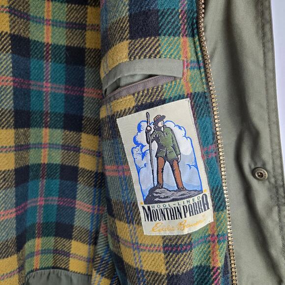 Eddie Bauer VTG Jacket Khaki Green Wool lined  Hunting Men's Large - Picture 6 of 11